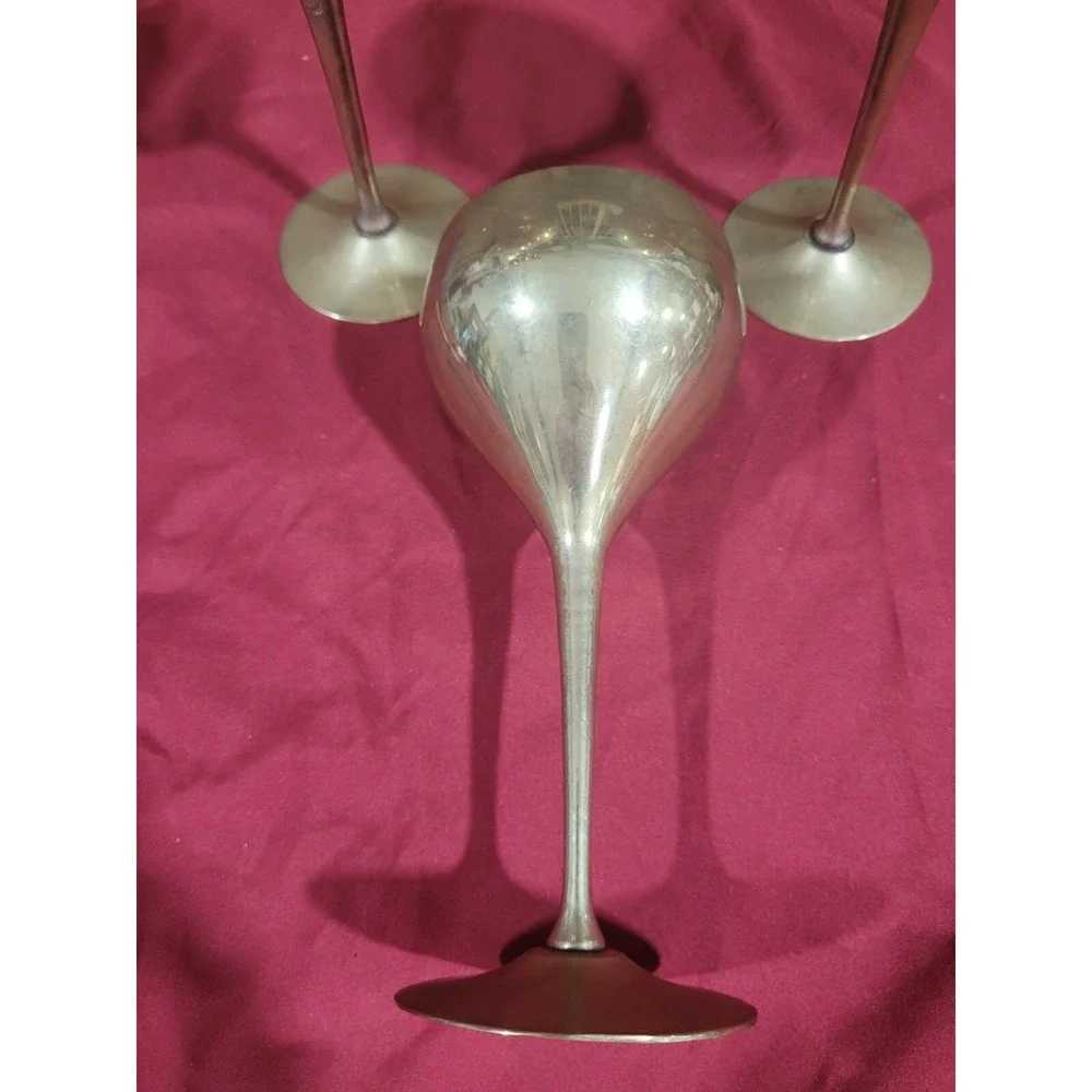 Vintage Pair of Leonard Silver Co. EPNS Silverplated Wine Goblets